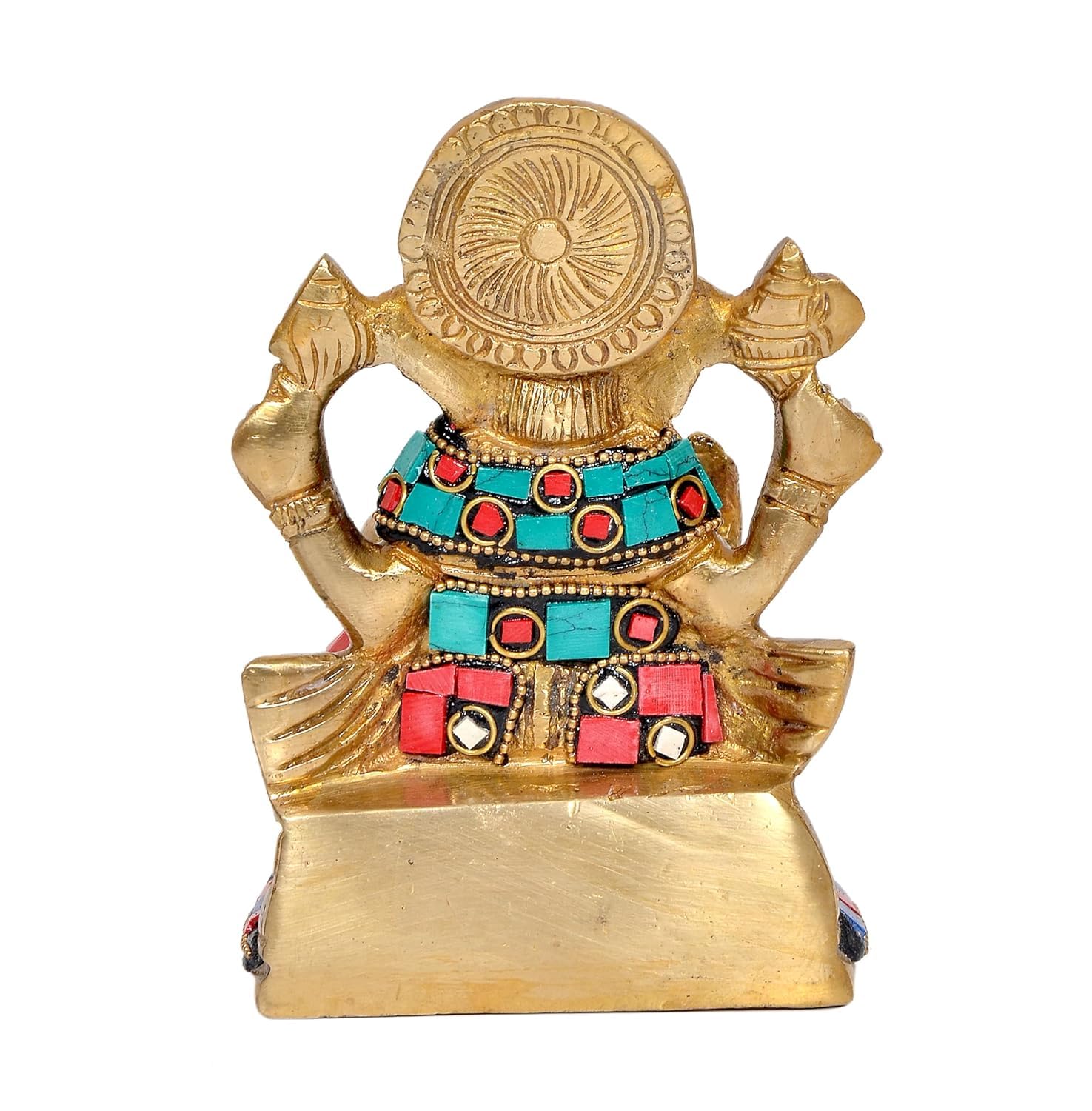 Aona Brass Ganesha Ganesh Idol Statue Murti For Pooja, Height : 5 Inch